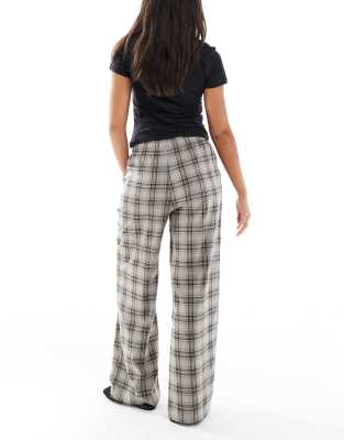 Only Pull On Wide Leg Pants In Gray