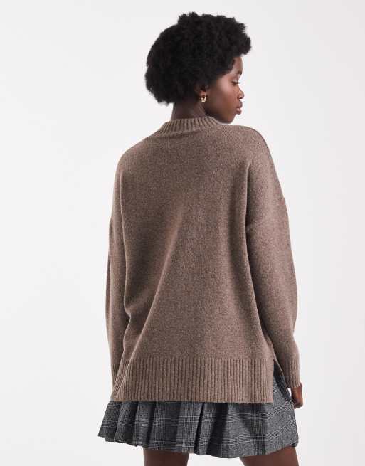 ONLY - Pull oversize à col montant - Marron, 4 de 4