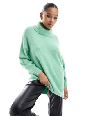 ONLY - Pull oversize à col roulé - Vert