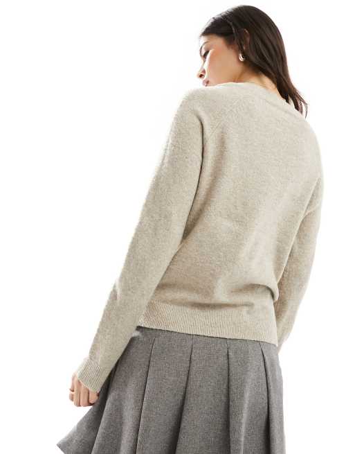 Only – Pullover in Braun meliert mit Rundhalsausschnitt , 4 von 4
