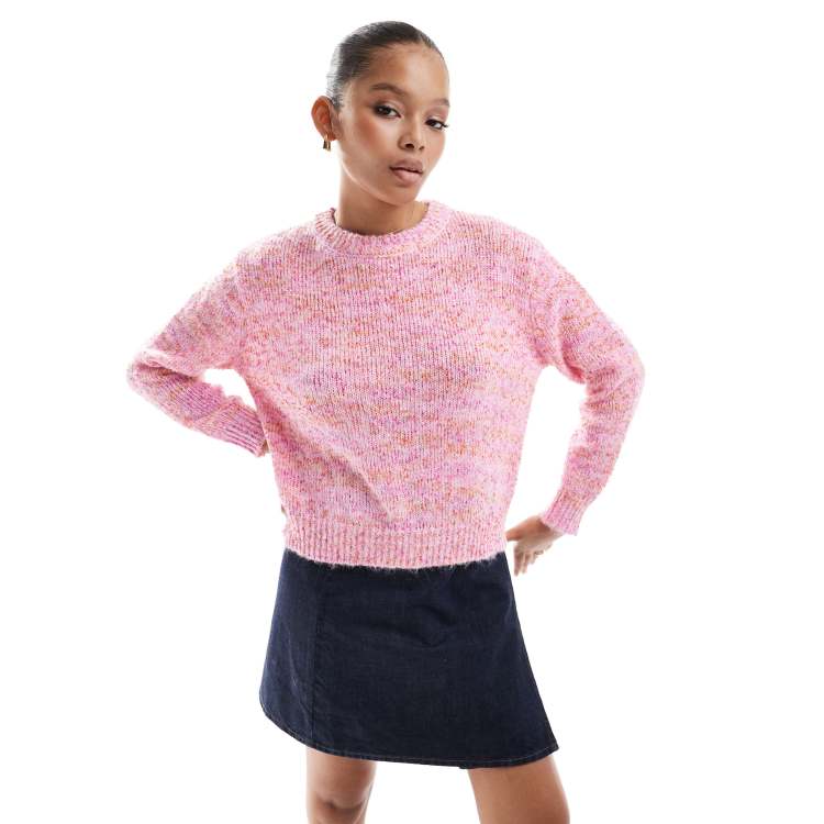 Only – Pullover in Rosa mit Rundhalsausschnitt ASOS