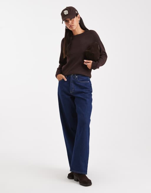 ONLY – Pullover in Schokobraun mit Rundhalsausschnitt, 2 von 4