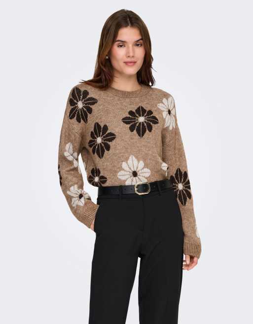 ONLY pullover lavorato a maglia color cocco tostato, 1 di 7