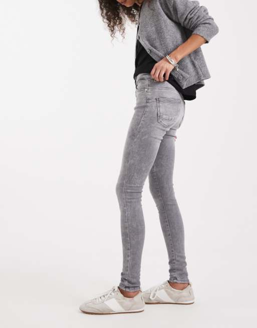 ONLY - Push-up skinny jeans in grijs met wassing, 3 van 5