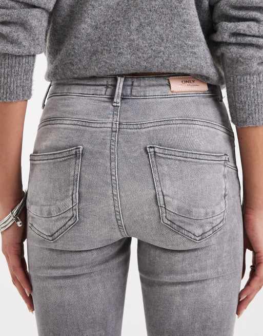 ONLY - Push-up skinny jeans in grijs met wassing, 5 van 5
