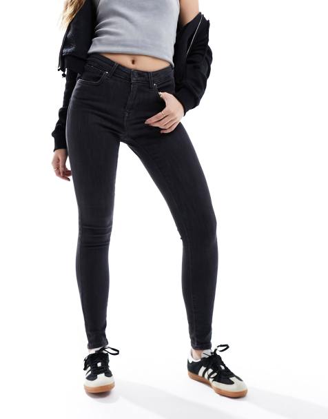 ONLY pushup skinny jeans in dark gray denim - view 1