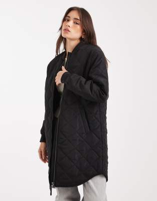 Only Quilted Coat In Black