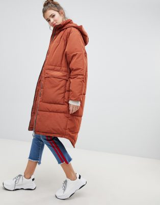 only quilted longline padded jacket