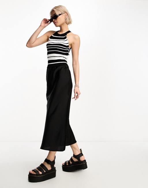 Only racer neck top in black and white stripe , 4 of 4