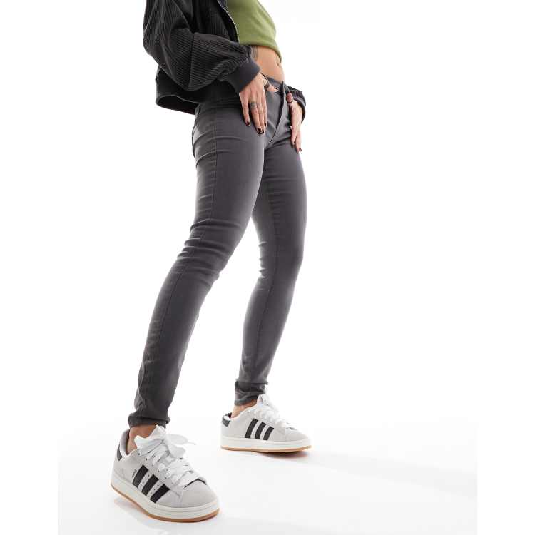 ONLY Rain Jean skinny Gris foncé délavé ASOS