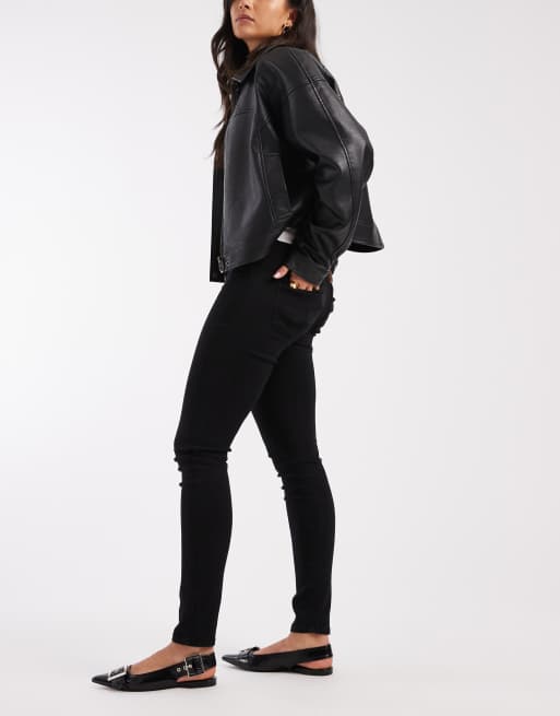 Only Rain mid rise skinny jeans in black , 2 of 5