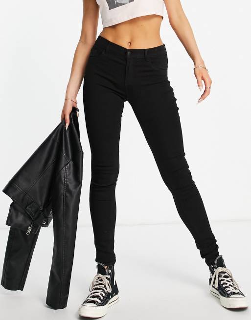 ONLY Rain mid waist skinny jean in black