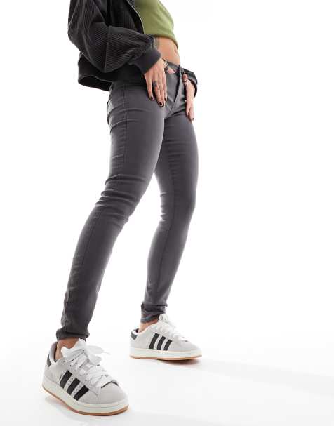 ONLY - Rain - Skinny-jeans i mørkegrå vask - view 1