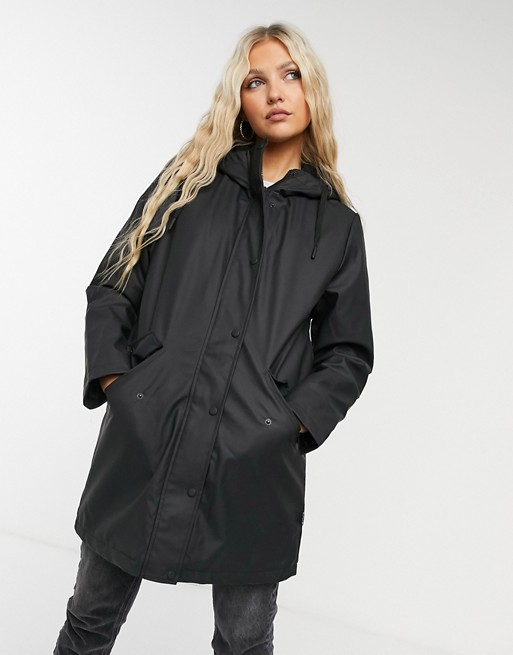 Only raincoat with hood in black