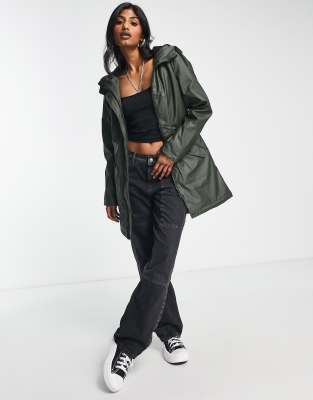 Green hot sale hooded raincoat