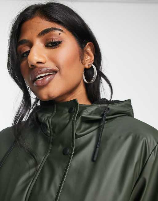 Khaki green store rain jacket