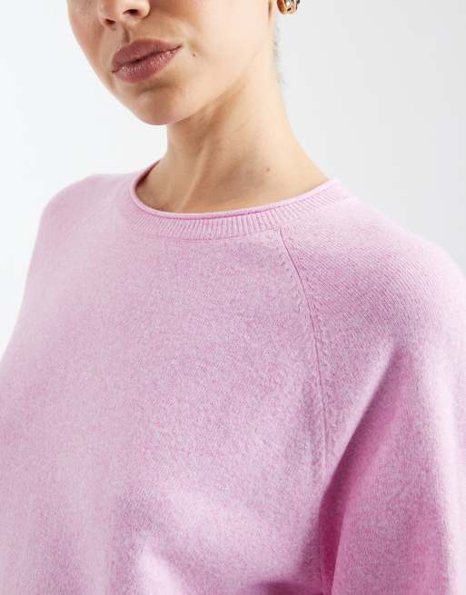 ONLY - Rechte gebreide top met korte mouwen in roze, 4 van 4