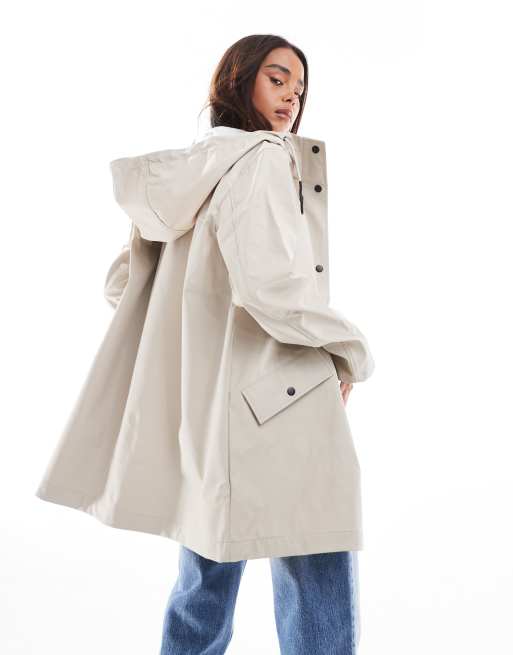 ONLY – Regenjacke in Beige mit Kapuze ASOS