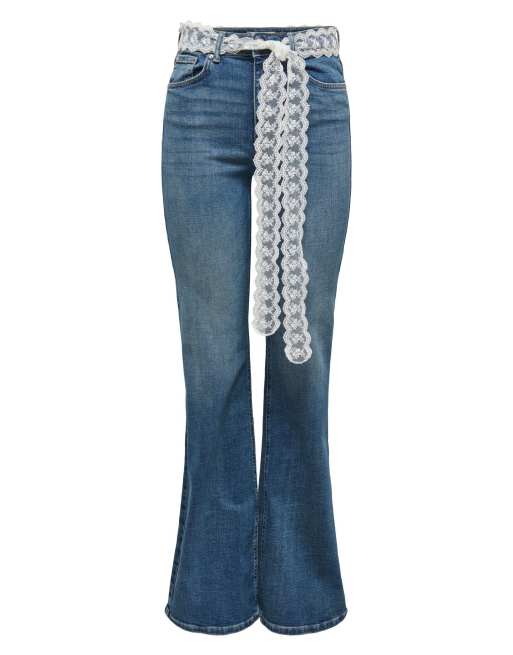 ONLY Regent high-waist flared stretchjeans in middenblauwe denim, 6 van 7