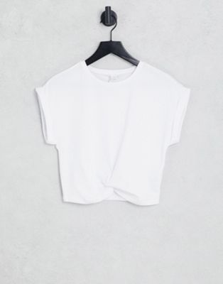 Only reign t-shirt with knot front in white