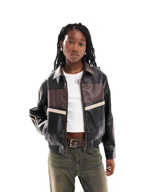 RETRO FAKE LEATHER JACKET