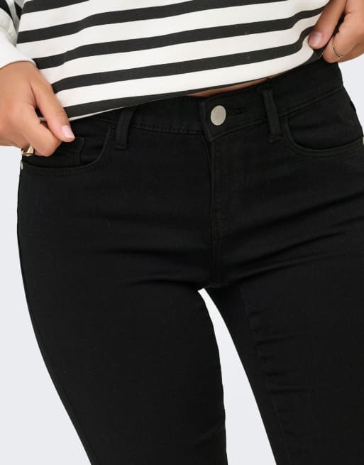ONLY - Retro flared jeans in zwart denim, 5 van 7