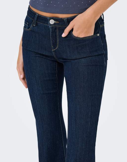 ONLY retrojeans med svaj i mørkeblå denim, 4 af 7