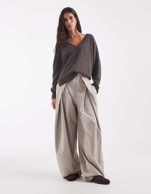 ONLY reversible knitted jumper in chocolate brown, 4 of 4