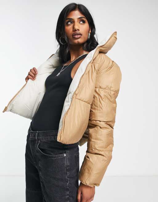 Tan Reversible Full Skin Mink to Leather Jacket (XL) | HipHopCloset