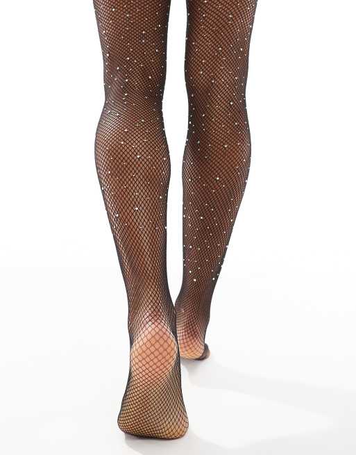 ONLY rhinestone fishnet tights in black, 3 of 3