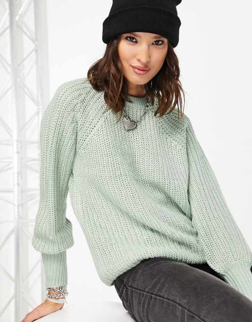 Green balloon sleeve clearance jumper