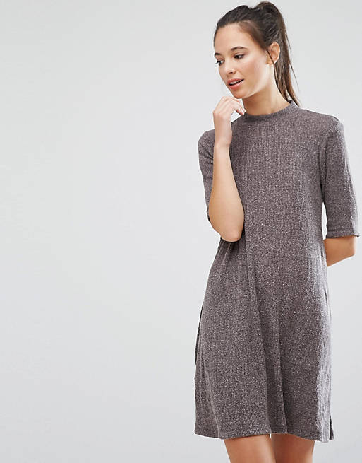 Only Ribbed High Neck Swing dress
