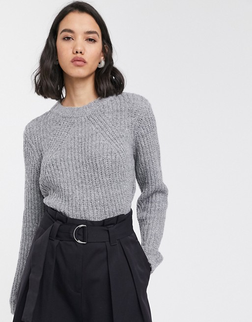 Only ribbed jumper in grey
