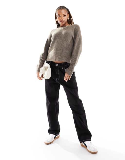 Wide neck outlet sweater women's