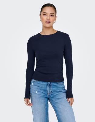 Only Damen Night Sky Langarmshirt "Onlriley O-Neck L/S Top Jrs" Baumwollmischung erhältlich in Größe XS von Baur - Bild 4