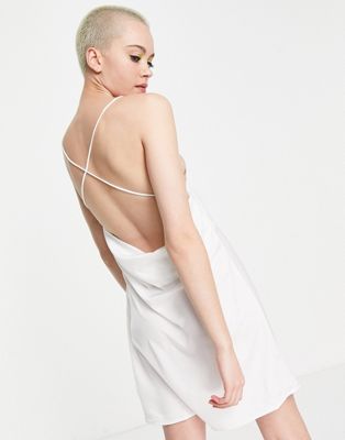 Only satin cami mini dress in white - ASOS Price Checker