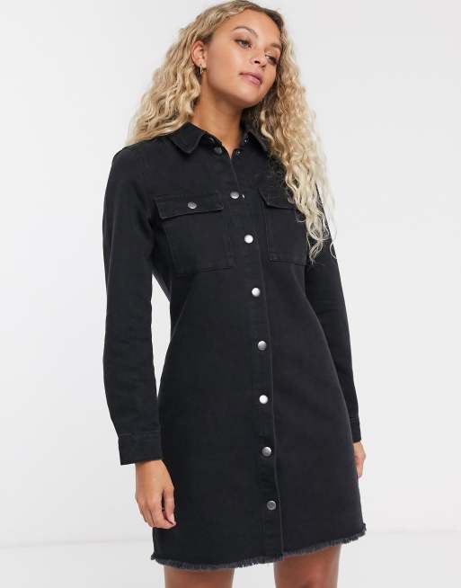 Robe chemise best sale en jean noir