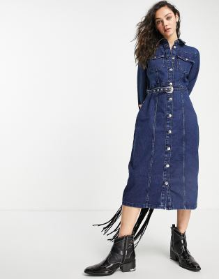 all saints polly denim dress