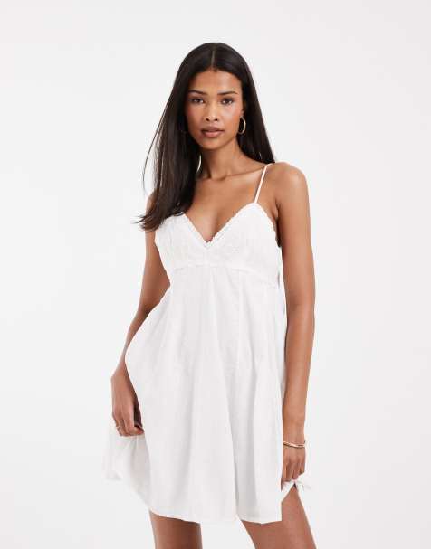 ONLY - Robe courte à détail brodé - Blanc - view 1