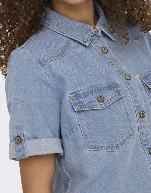 ONLY robe courte à manches courtes Lisa bleue, 5 de 7