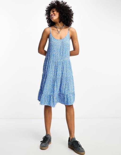 Only Robe courte volants tag s et imprim fleuri Bleu
