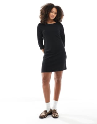 Robe Courte ONLY Essentials Noir Sans Manches - Dentelle, Taille M, Style Cache-Cœur - Occasion Très Bon État