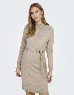 ONLY - Robe de grossesse en maille - Beige-Neutre XXL