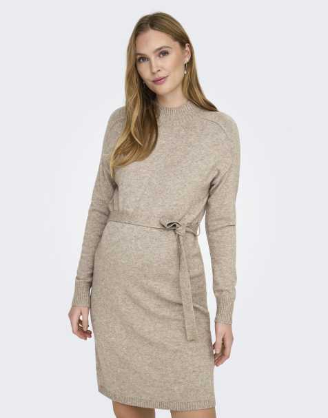ONLY - Robe de grossesse en maille - Beige - view 1