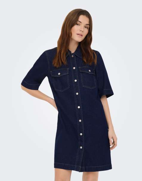 ONLY - Robe en jean - Bleu foncé - view 1