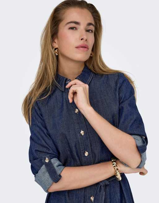 ONLY - Robe en jean - Bleu foncé, 2 de 4