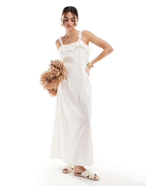 ONLY - Robe longue brodée - Blanc - view 1