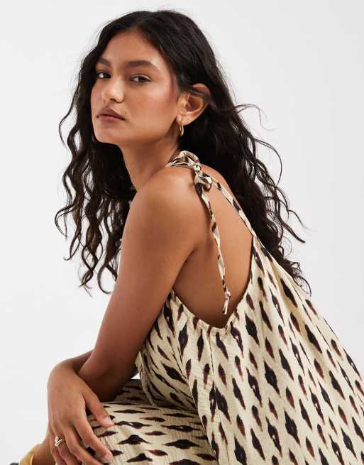 Only - Robe longue sans manches avec imprimé - Marron, 2 de 4