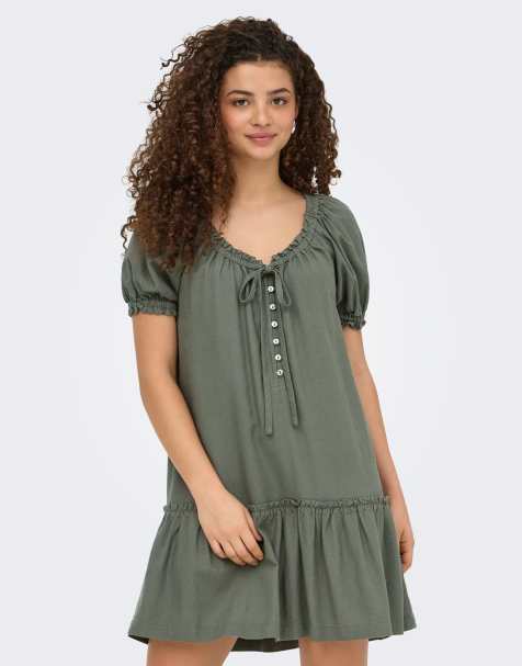 ONLY robe olive fumé - view 1