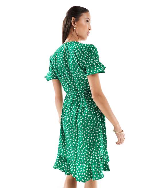 Robe Maternité Melba Verte à Fleurs, Manches Courtes, Taille 10 - Neuf Avec étiquette